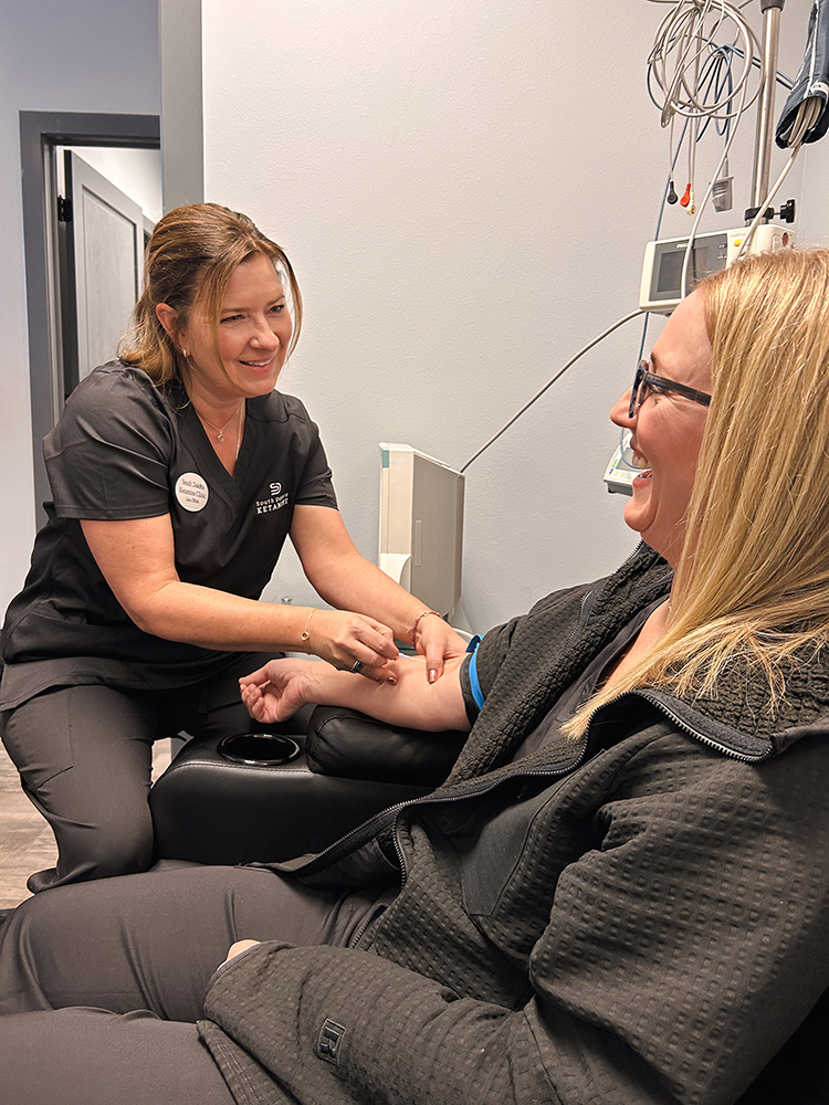 Ketamine infusion therapy administered by trained provider at South Dakota Ketamine Clinic
